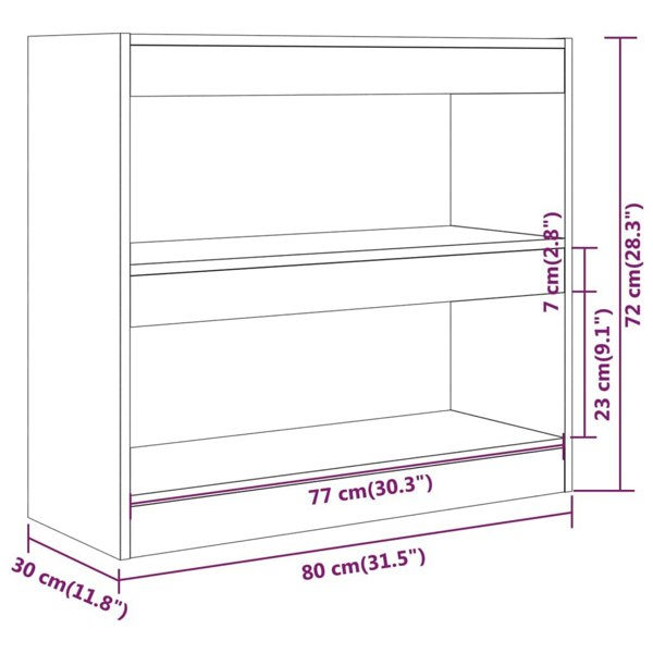 Berkfield Book Cabinet/Room Divider Sonoma Oak 80x30x72 cm