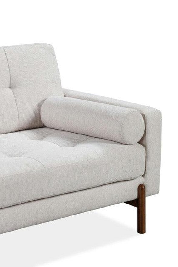 Wyld Haus Curitiba Natural Textured Upholstered 3 Seater Sofa Wooden Legs