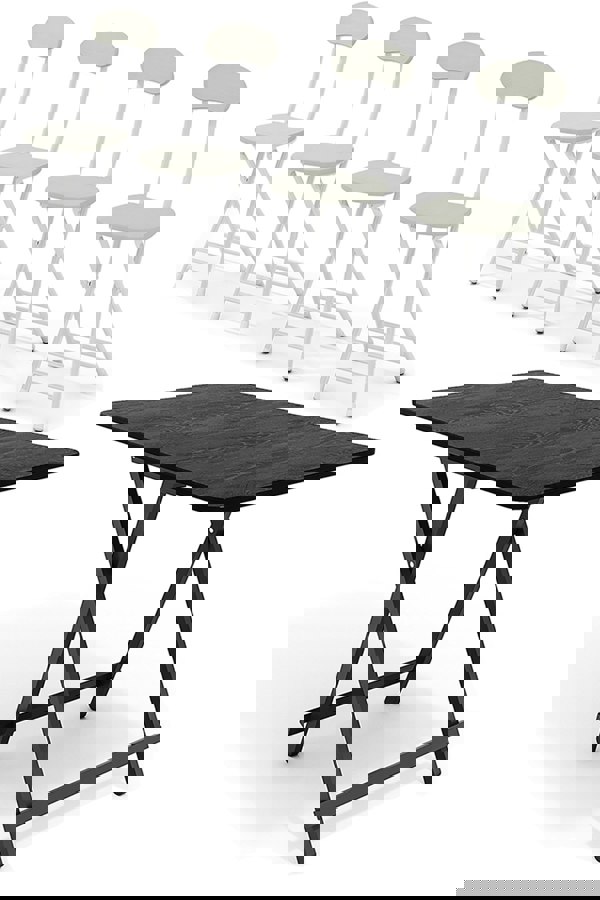 Living and Home 5pcs Folding Dining Table and 4 Dining Chairs Set Bistro Kitchen Dining Set Furniture