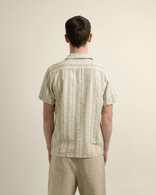 Larsson & Co Aric - Jacquard Stripe Short Sleeve Shirt