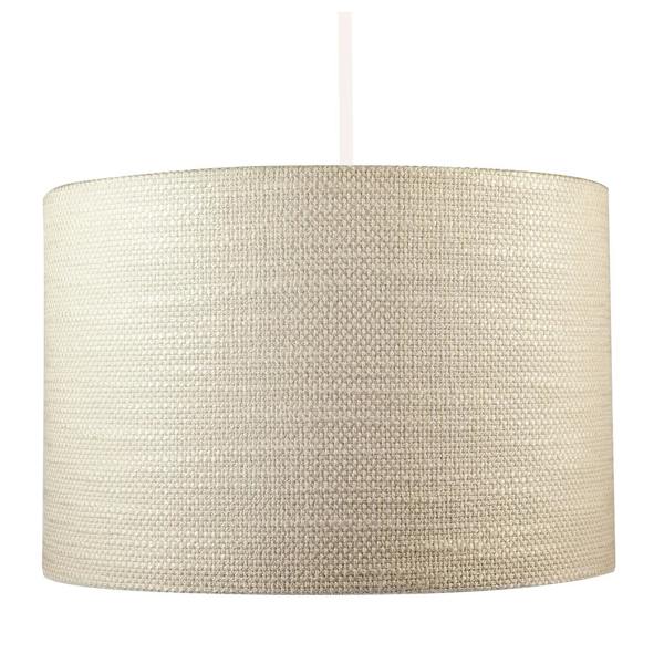 Coconut Milk Textured Linen Pendant Lighting Shade with Diffuser Image 8