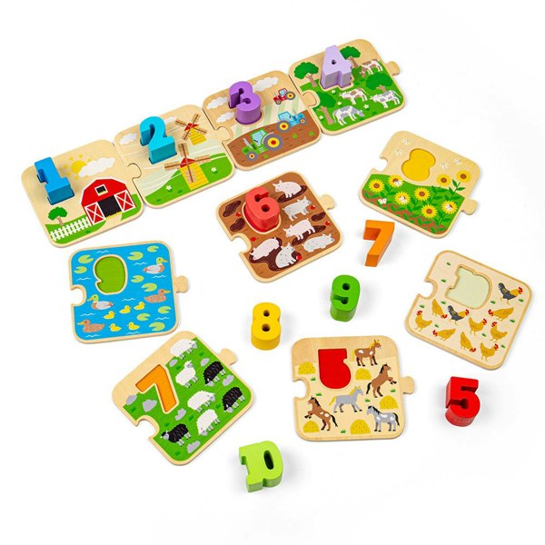 Bigjigs Toys Wooden 1-10 Tile Puzzle