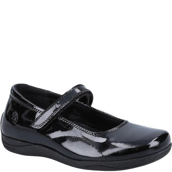 Hush Puppies ARIA Girls School Shoes Black Patent