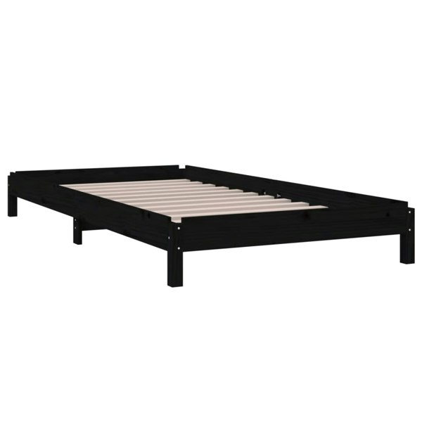 Berkfield Stack Bed Black 75x190 cm Solid Wood Pine