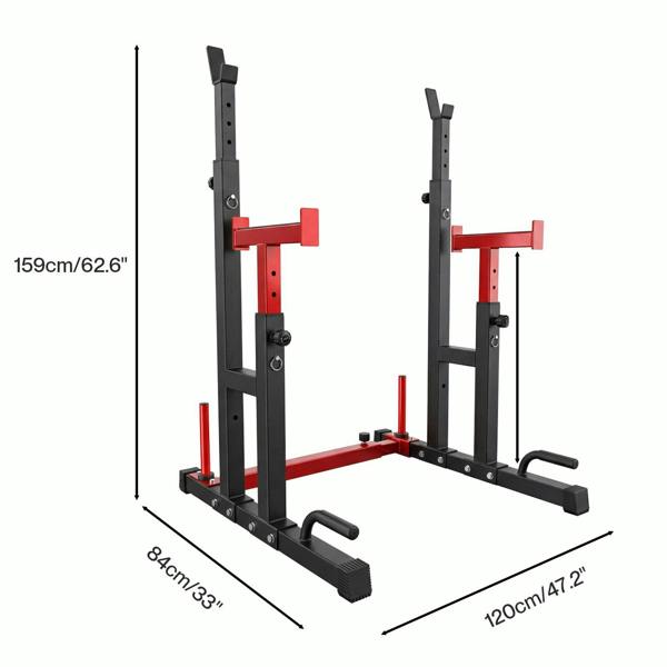 Centra Squat Rack Power Rack Heavy Duty 250KG Adjustable Bench Press Stand Black
