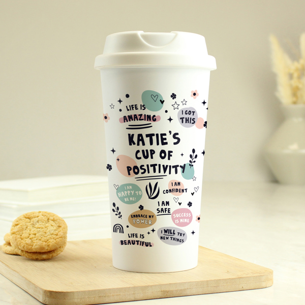 Personalised Memento Company Personalised Positive Affirmations Travel Mug