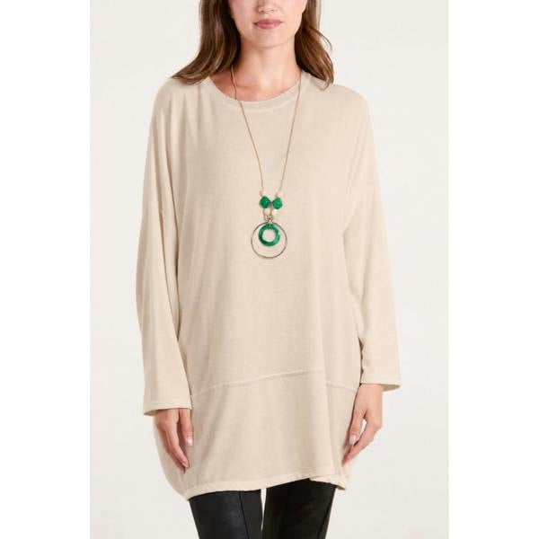 Blue Vanilla Cut And Sew Knit Tunic Top