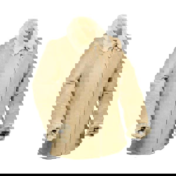 Eastern Counties Leather Womens Hillary Aviator Sheepskin Coat - Mushroom