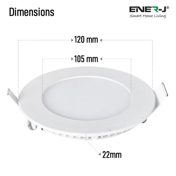 ENER-J 18W Recessed Round LED Mini Panel 220mm diameter (Hole Size 205mm), CE Driver, 90 Lm/Watt, RA 80 CCT Switchable | Pack of 4
