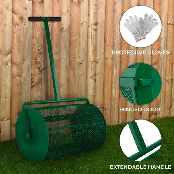 T-Mech Compost & Peat Moss Spreader - Green