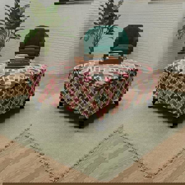 Comfortable ottoman with solid wooden frame for long-lasting use