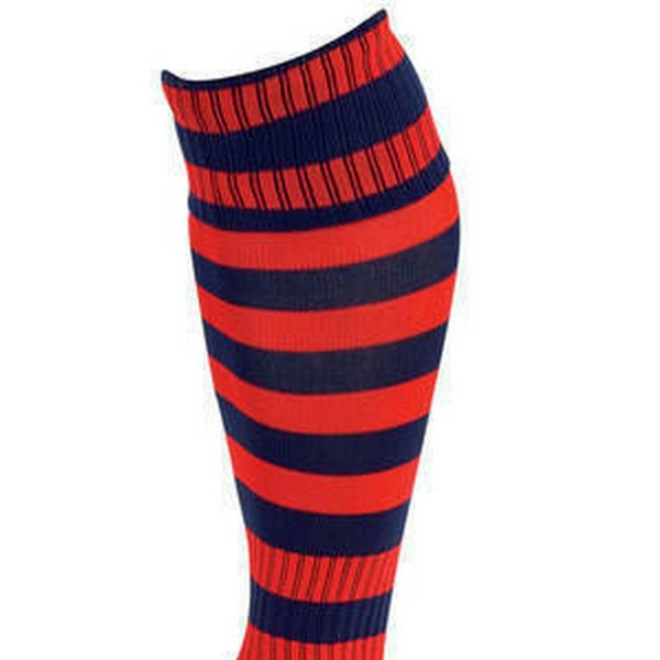 Precision Unisex Adult Pro Hooped Football Socks - Navy/Red