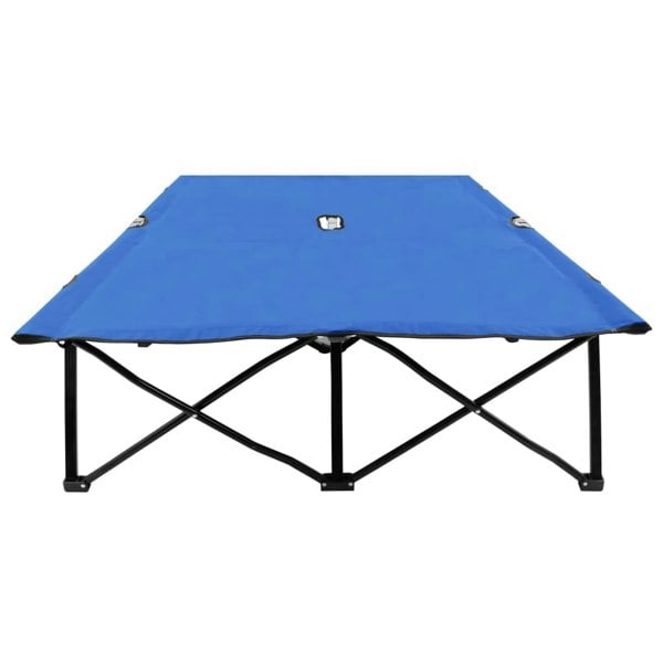 Berkfield Two Person Folding Sun Lounger Blue Steel