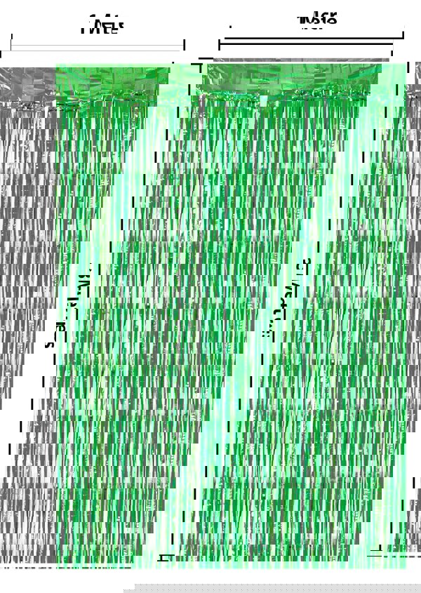 Cheetah Metallic Tinsel Curtain, 3M x 1M Green