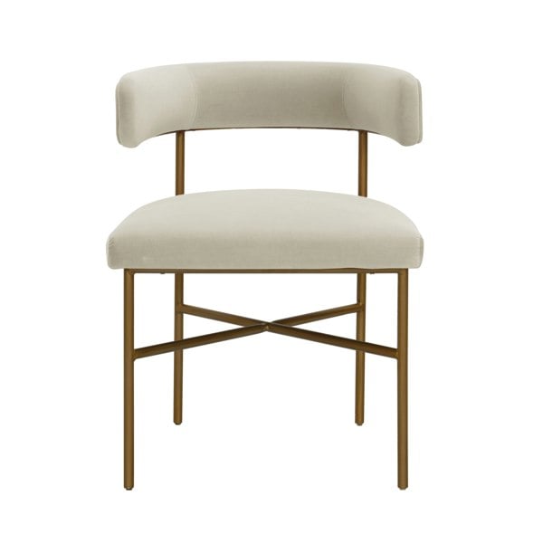 Furniture Edit Kim Velvet Dining Chair in Cream