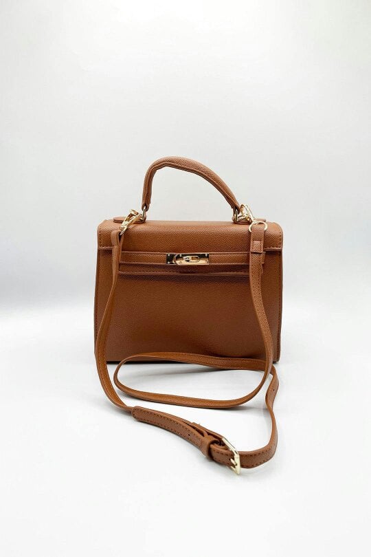 SVNX Top Handle Satchel Tote Bag in Brown