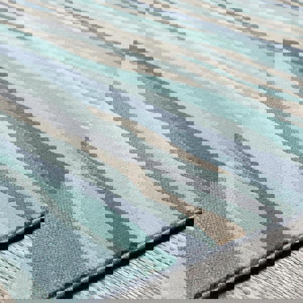 Livabliss City-Modern Blue Beige Grey Graphic Rug