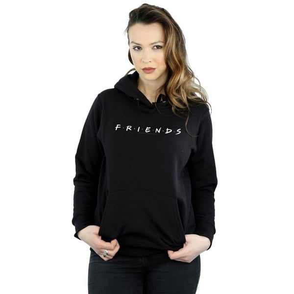 Friends Womens/Ladies Logo Cotton Hoodie - Black