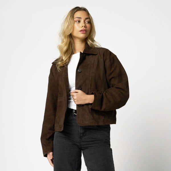 Barneys Originals Women's Brown Suede Jacket