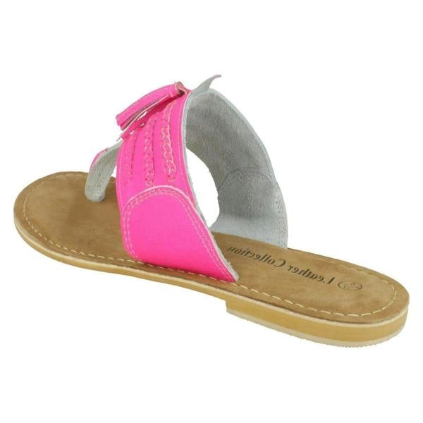 Leather Collection Ladies Leather Collection Toe Loop Sandals F00275