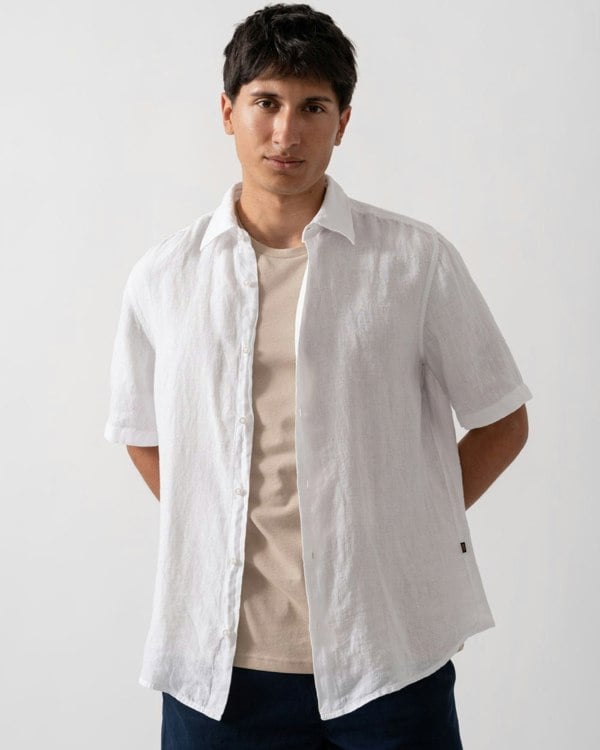 BOSS Orange Rash 2 Mens Short Sleeve Shirt - White 100