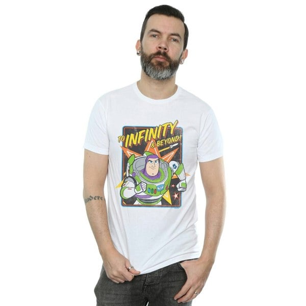 Disney Mens Toy Story 4 Buzz To Infinity T-Shirt - White