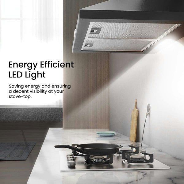 Black 60CM/ 90CM Wall-mounted 3-Speed Chimney Range Hood Cooker Extractor Living and Home 