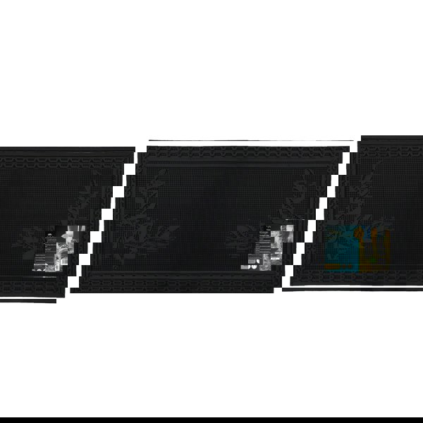 JVL Foliage Scraper Rubber Pin Patio Doormat, 45x120cm, Black