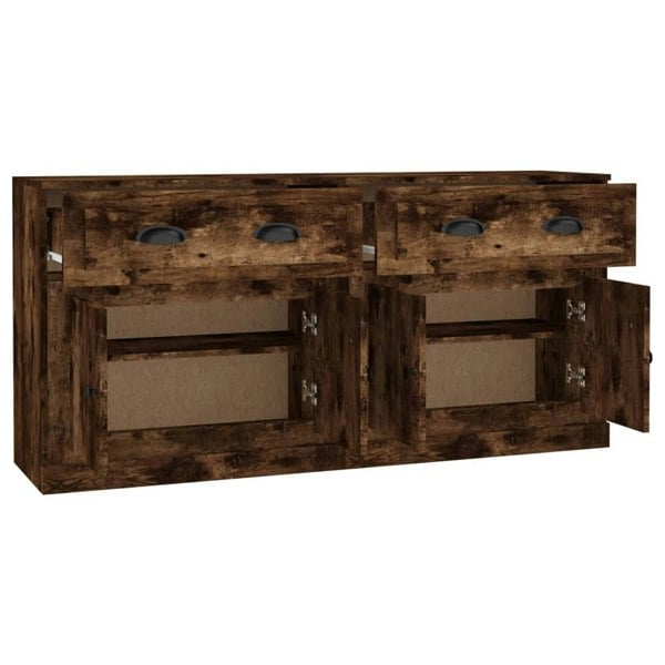 Berkfield Sideboards 2 pcs Smoked Oak Engineered Wood
