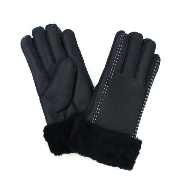 Eastern Counties Leather Womens Mabel Cuffed Sheepskin Winter Gloves - Navy