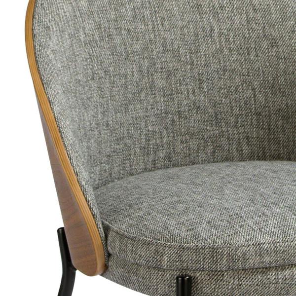 Angel Cerdá Grey Fabric and Walnut Chair 4115