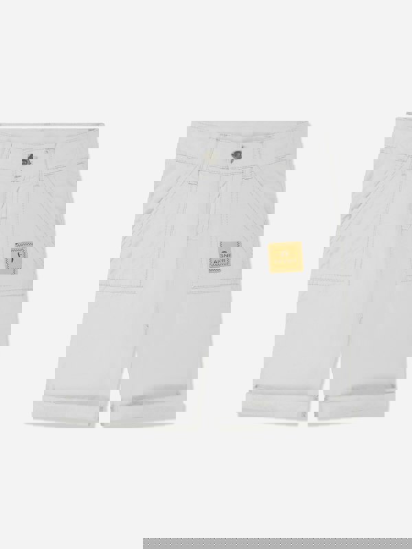 Aigner Boys Logo Badge Poplin Shorts in Grey