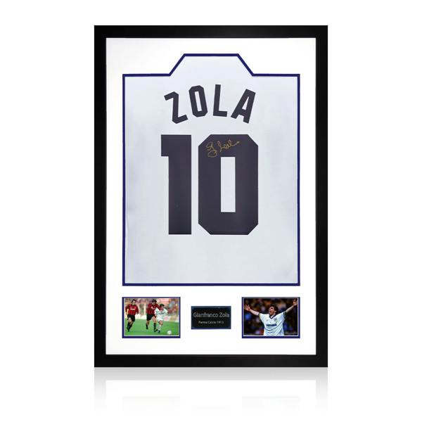 Gianfranco Zola Signed Parma Calcio 1913 Shirt Premium Frame