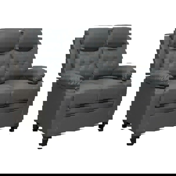 SQUAREBOXX Aura Leather 3+2 Seater Sofa in Grey