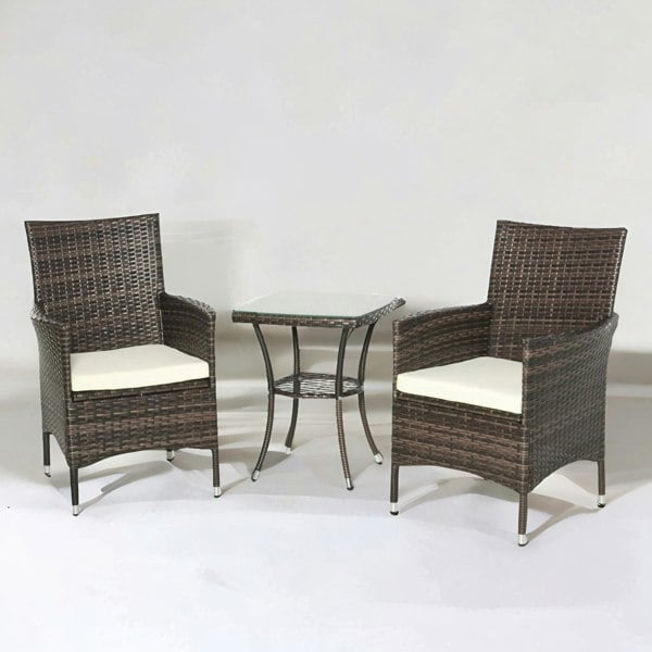 Rafaelo Mobilia Set of 3 Rattan Garden Conversation Furniture Set