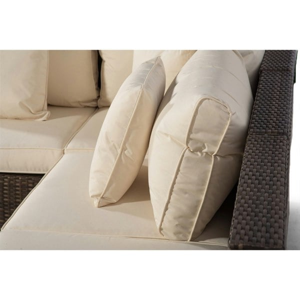 Giardino Havana 5 Seat Rattan Corner Sofa Set with Ice Bucket Coffee Table
