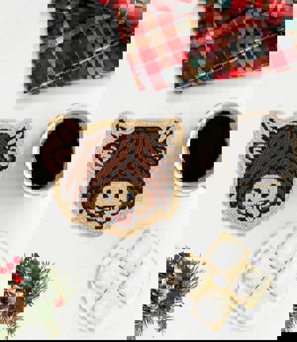 Highland Moo Punch Needle Coaster