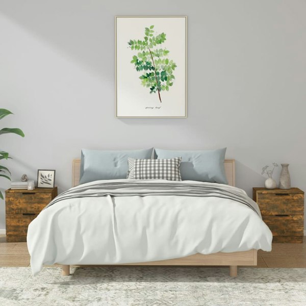 Berkfield Bedside Cabinets 2 pcs Smoked Oak Engineered Wood