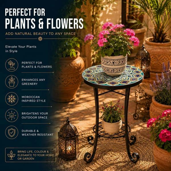 35cm Casablanca Mosaic Plant Stand/Side Table image 4