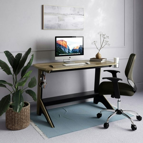Dorel Home Jersey Writing Office Desk in Black / Oak