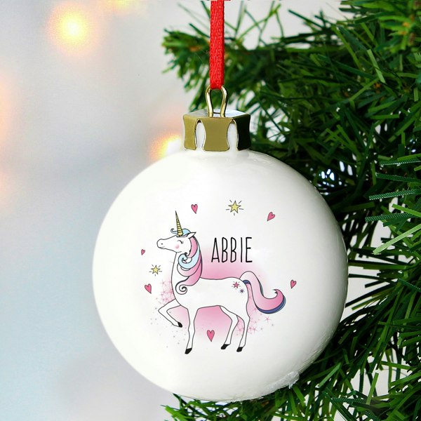 Personalised Memento Company Personalised Unicorn Bauble