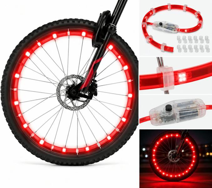 ATEK LED Bicycle Wheel Light Red Waterproof Bike Spoke Safety Light