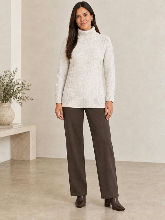 VIZ-A-VIZ Cable Cowl Neck Jumper