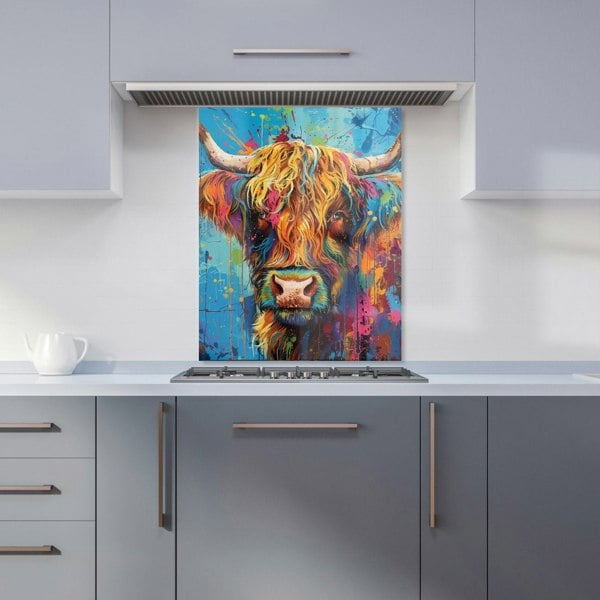 Warren Reed - Designer Splashart Highland Cow Kitchen Splashback