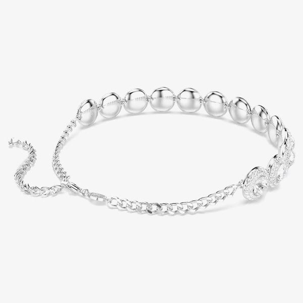 Swarovski Una Rhodium Plated White Crystal Choker Necklace 5733194
