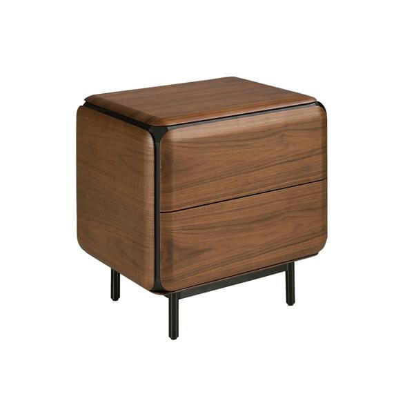 Angel Cerdá Bedside Table in Walnut, Wenge and Brown Metal Steel 7237