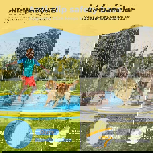 Skylos Splash Pad Inflatable Pool Kids Dog Sprinkler Water Play Mat Outdoor