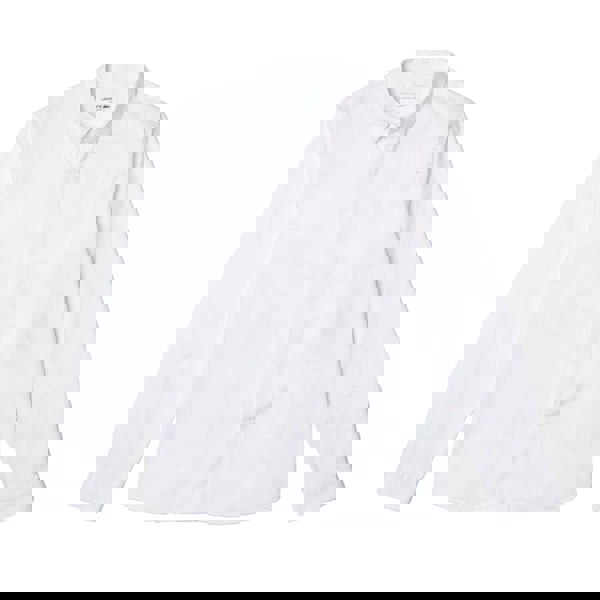 Lacoste Mens Poplin Concealed Placket Slim Shirt - White