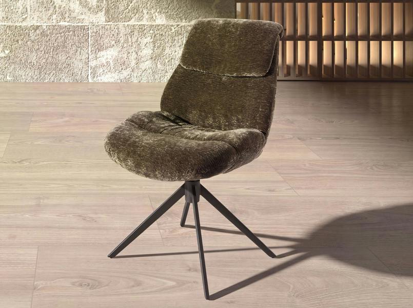 Angel Cerdá Olive green velvet swivel chair 4248
