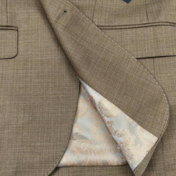 Men’s Slim Fit 3-Piece Wool-Blend Suit – Light Brown